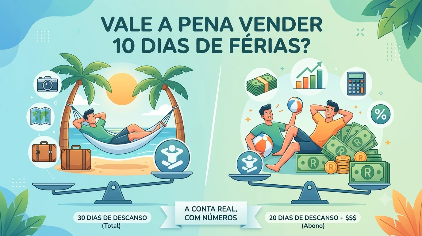 Férias e 13º — Vender 10 dias de férias vale a pena? A conta real, com números